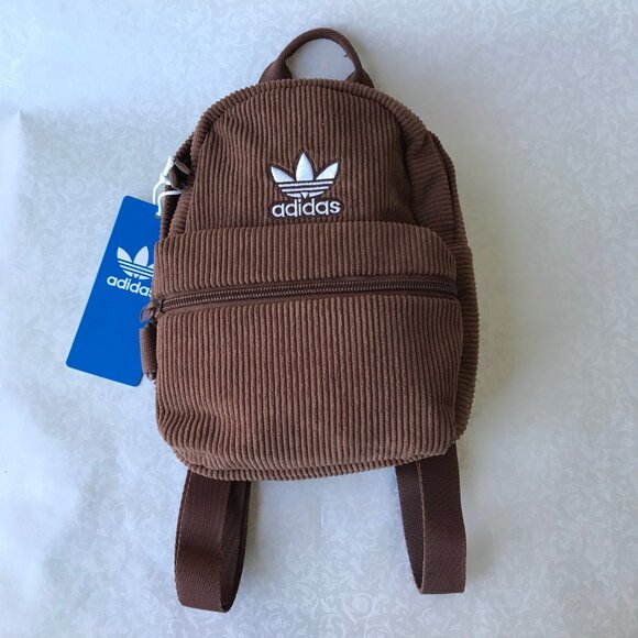 adidas  Corduroy Trefoil 2.0 Mini Backpack  Preloved Brown - Picture 1 of 7